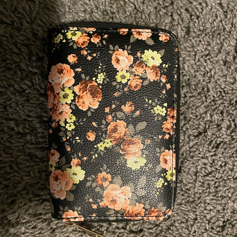 Floral Black Wallet